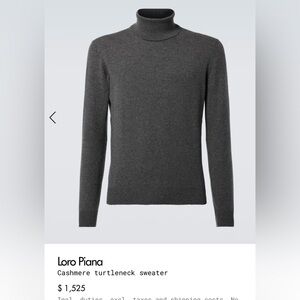 Loro Piana Charcoal Turtleneck Sweater